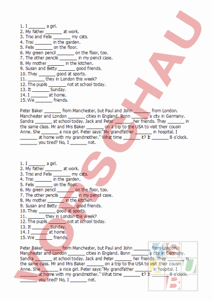 Arbeitsblatt To Be Or Not To Be Englisch Grammatik