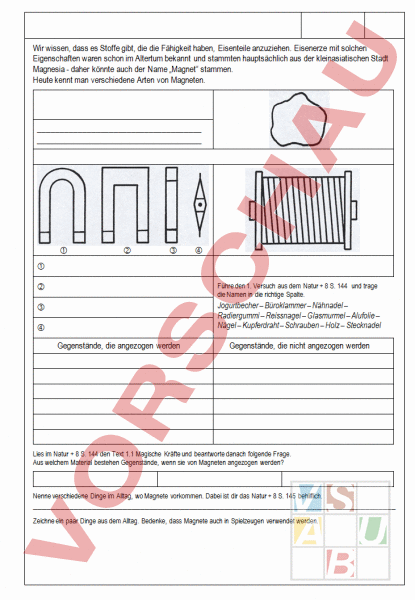 Arbeitsblatt Magnete Physik Elektrizitat Magnetismus Andrea Nagel Villach
