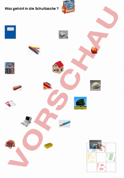 Was Geh rt In Die Schultasche Arbeitsblatt Schuljahrgang 5 PDKT