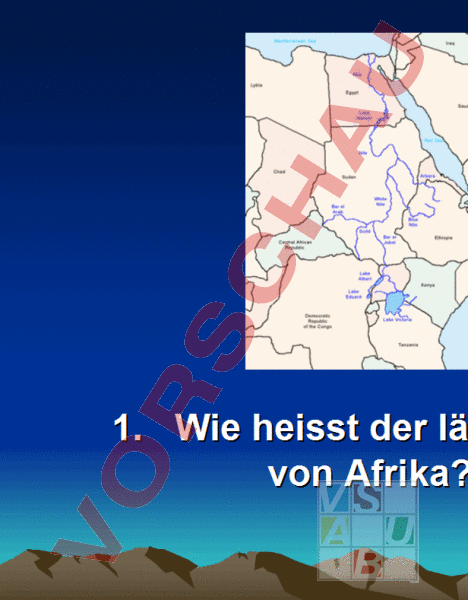 Arbeitsblatt: Quiz zu Afrika - Geographie - Afrika