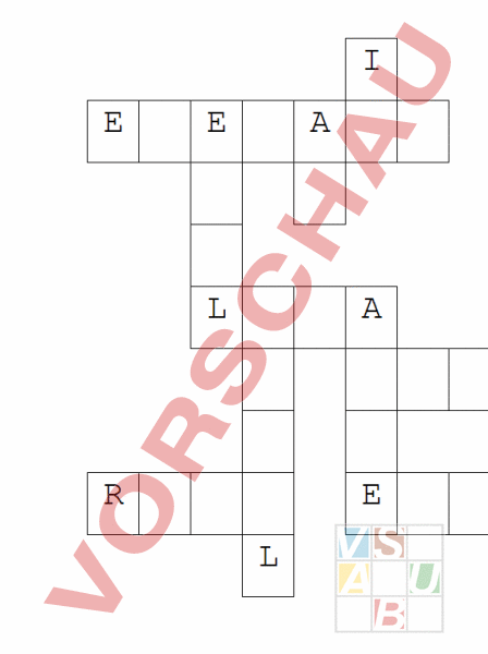 Arbeitsblatt: Kreuzworträtsel - Deutsch - Erstlesen