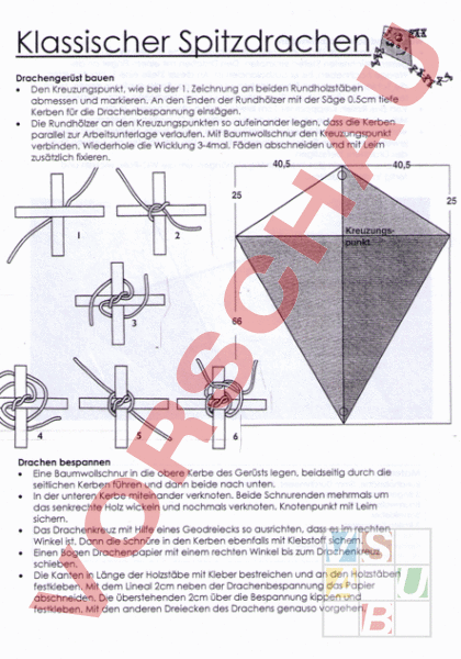  Arbeitsblatt: Anleitung Drachenbau - Werken / Handarbeit - Anderes Thema 