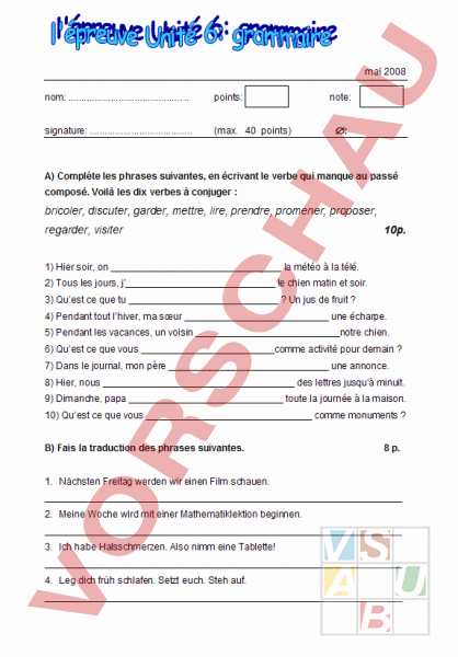 Arbeitsblatt: Fragen mit est-ce que und Übersetzungen U6 - Französisch