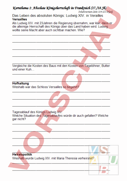 Arbeitsblatt: Absolutismus (Durch Geschichte z.Gegenwart S.114-121 ...