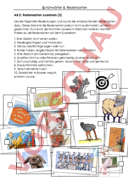 Sprichwörter Und Redewendungen Zum Ausdrucken Arbeitsblatt: Sprichwörter und Redewendungen - Deutsch - Wortschatz
