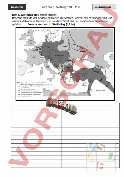 1 Weltkrieg Arbeitsblatt | Unterrichtsmaterial Erster Weltkrieg – OVPORC