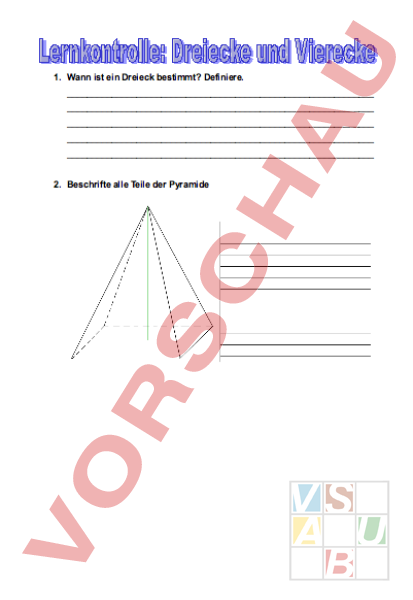 Arbeitsblatt: Dreiecke und Vierecke im Vergleich - Geometrie - Anderes