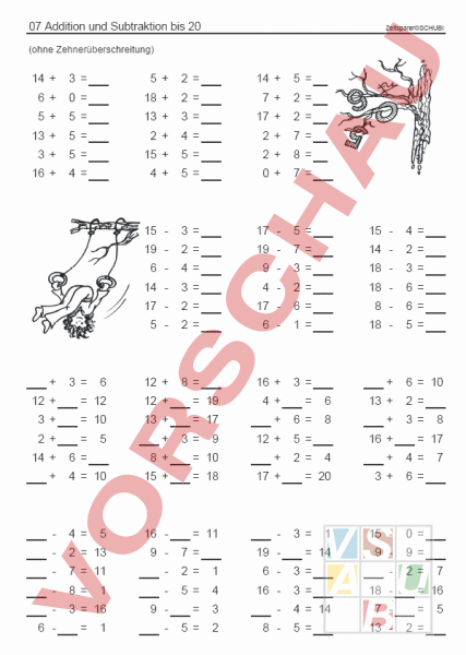 Arbeitsblatt: Plus/Minus - Mathematik - Gemischte Themen