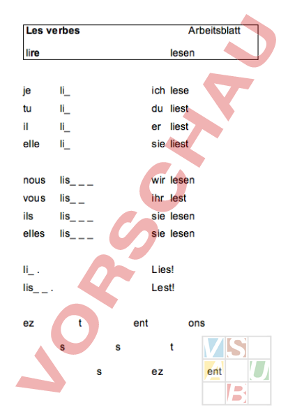 Verben Auf -re Französisch Konjugieren Arbeitsblatt: -re-Verben - Französisch - Grammatik