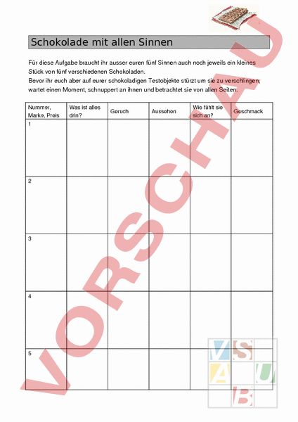 Arbeitsblatt: Schokolade - Geographie - Anderes Thema