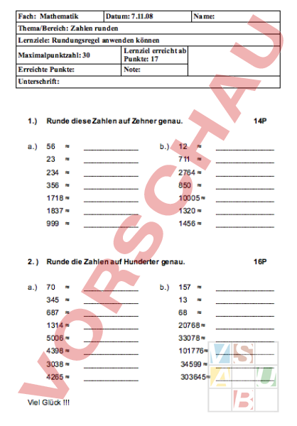 Runden Von Zahlen Arbeitsblatt Mit Lösung Pdf Arbeitsblatt: Runden von Zahlen - Mathematik - Anderes Thema