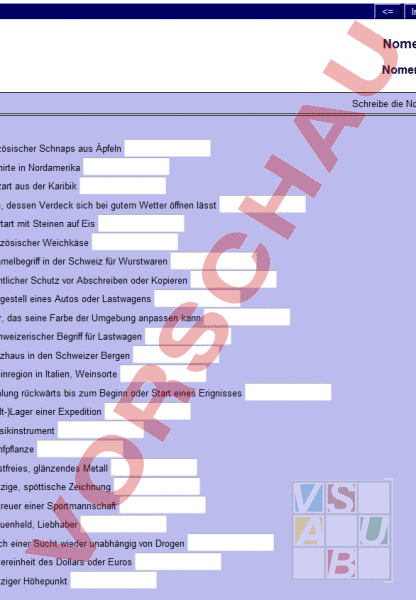 Arbeitsblatt: Nomen mit C - Deutsch - Wortschatz