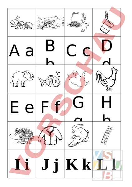 Arbeitsblatt: Anlautmemory - Deutsch - Erstlesen