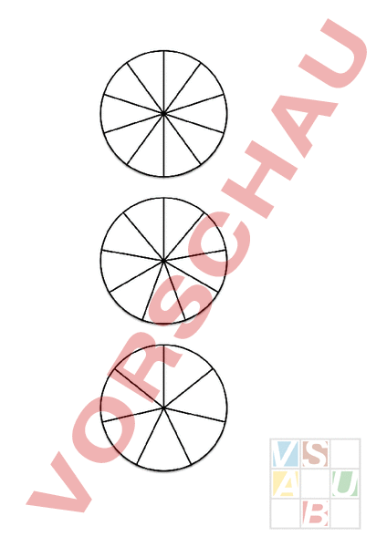 Arbeitsblatt: Bruchrechnen Kreissegmente - Mathematik - Anderes Thema
