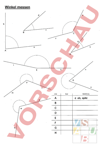 Arbeitsblatt Winkel Messen
 Arbeitsblatt Winkel messen Mathematik Anderes Thema