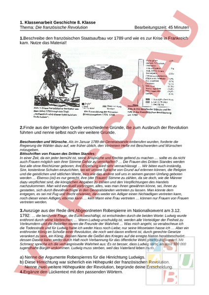 Französische Revolution Test Mit Lösungen Französische Revolution Test Mit Lösungen