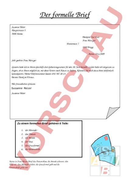 Arbeitsblatt: formeller Brief - Deutsch - Texte schreiben