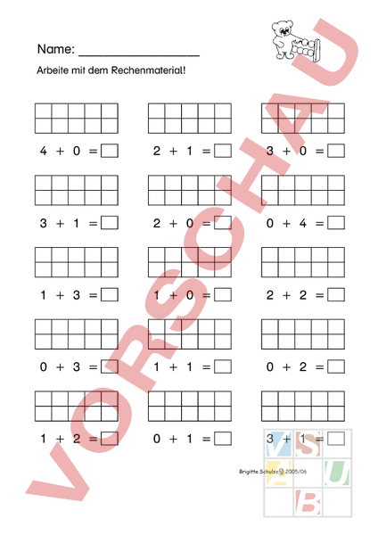 Arbeitsblatt: Addition - Mathematik - Addition