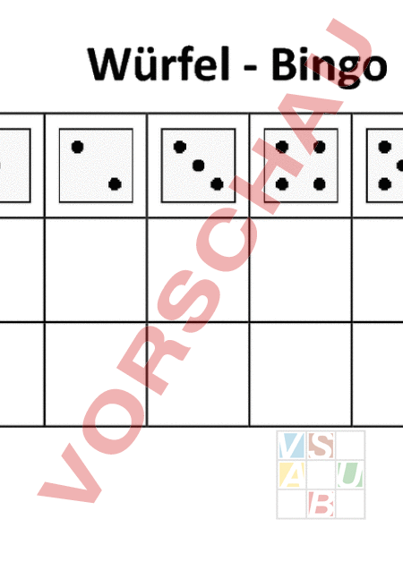 Arbeitsblatt: Würfel-Bingo - Bewegung / Sport - Spiel