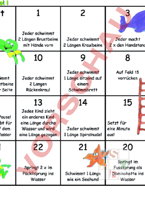 Arbeitsblatt: Leiterlispiel - Bewegung / Sport - Spiel