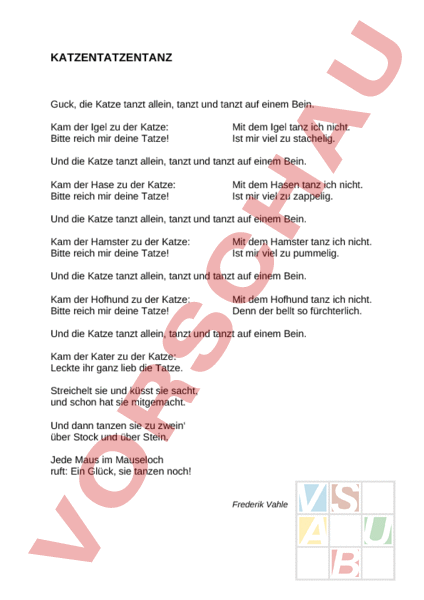 Liedtext Guck Die Katze Tanzt Allein
