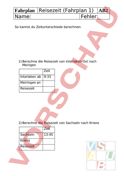 Arbeitsblatt Fahrplan Lesen _ Unterwegs mit Bus und Bahn – SDYSSO