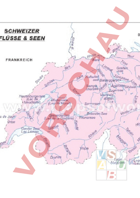 Arbeitsblatt: Flüsse und Seen - Geographie - Schweiz