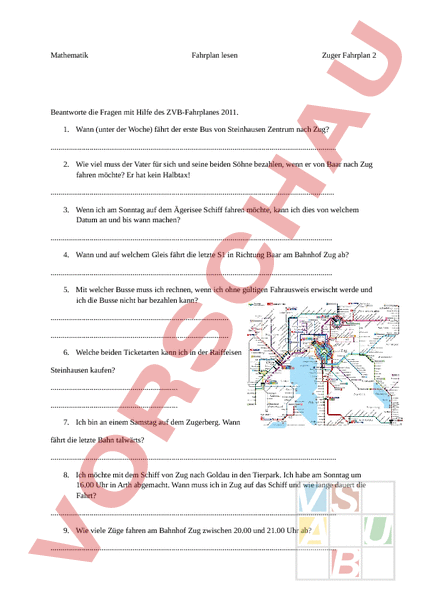 Fahrplan Lesen Arbeitsblatt _ Fahrplan: Visualisierung – IXXY