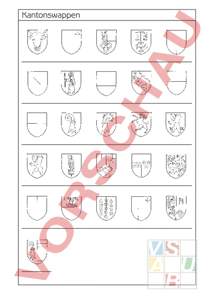 Kantonswappen zum ausmalen