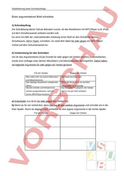 argumentative briefe schreiben klasse 5