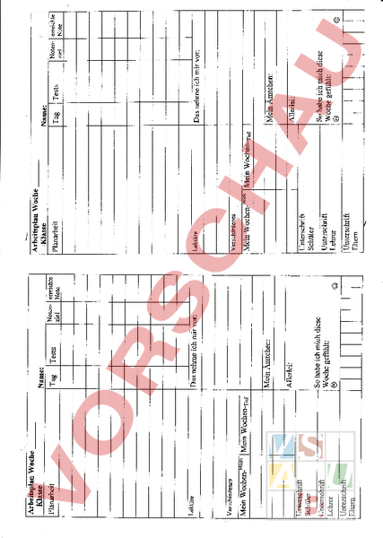 Arbeitsblatt: Arbeitsplan - Pädagogik und Psychologie - Grundlagen und