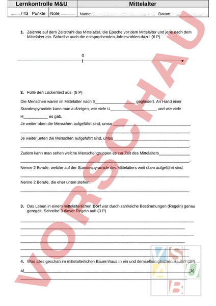 Arbeitsblatt Lk Mittelalter Geschichte Mittelalter