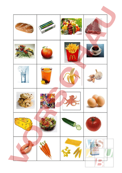 Arbeitsblatt: food and drinks - Englisch - Wortschatz