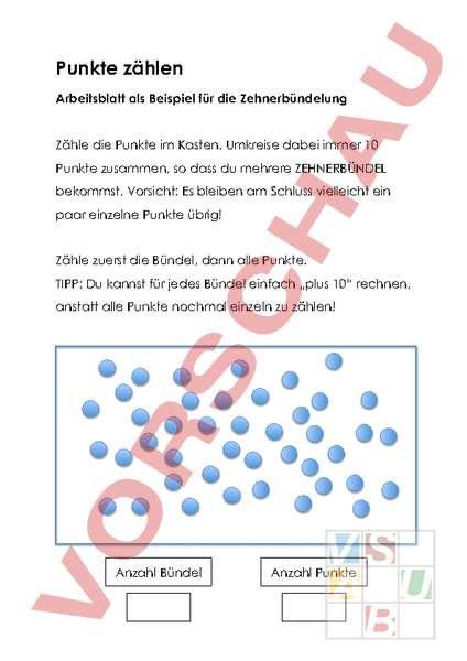 Arbeitsblatt: Zehnerbündelung Einführungsblatt - Mathematik - Anderes Thema