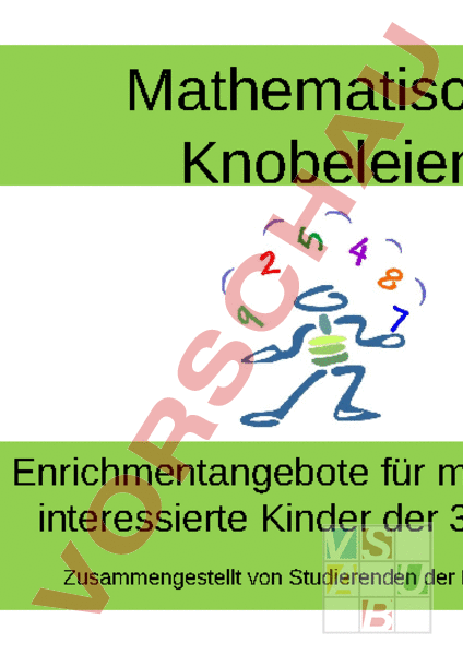 Arbeitsblatt: Knobelaufgaben mit Lösungen - Mathematik - Gemischte Themen