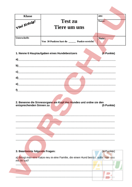 Arbeitsblatt Test Urknall Tiere Um Uns Biologie Tiere