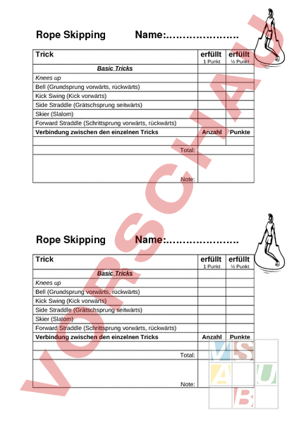 Arbeitsblatt: Rope Skipping - Bewegung / Sport - Anderes Thema