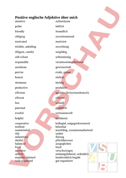 Adjektive charaktereigenschaften Charaktereigenschaften: Adjektive