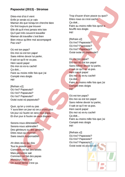 www.unterrichtsmaterial.ch - Französisch - Gemischte Themen - Papaoutai