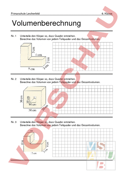 Geometrie Volumenberechnung bungsbl tter Geometrie Volumenberechnung bungsbl tter