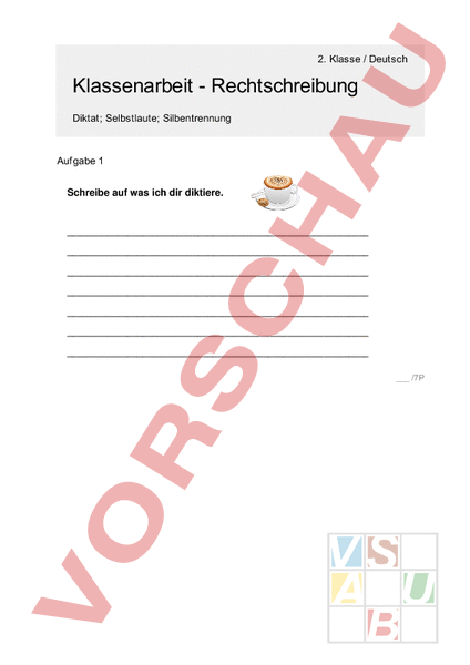 Arbeitsblatt: Klassenarbeit_6 - Rechtschreibung mit Lös+theorie