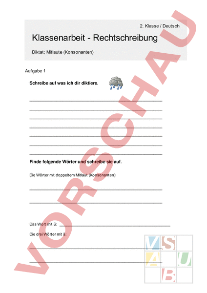 Arbeitsblatt: Klassenarbeit_11 - Rechtschreibung mit Lös+theorie