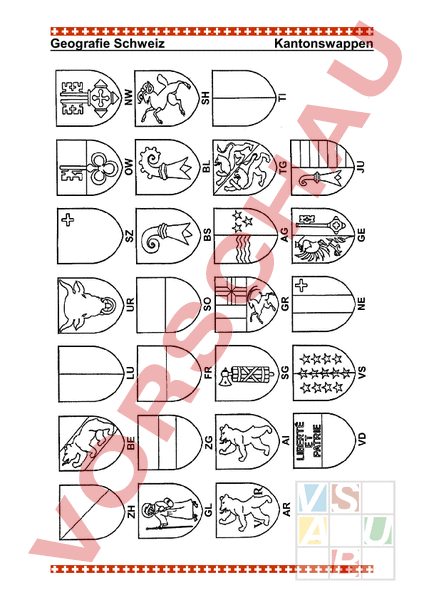 Schweizer kantone arbeitsblätter