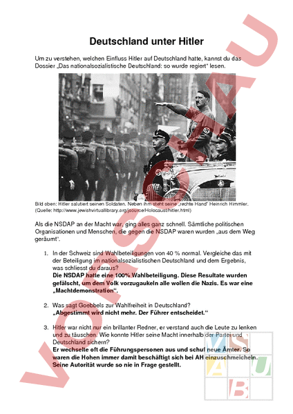 Arbeitsblatt: AB zum Text in Durch Geschichte zur Gegenwart ...