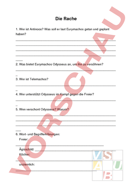 Arbeitsblatt Die Rache Sage Deutsch Lesef rderung Literatur Arbeitsblatt Die Rache Sage Deutsch Lesef rderung Literatur