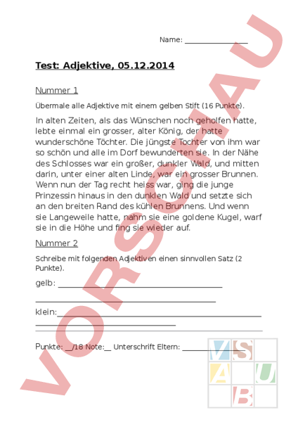 Adjektive Im Text Erkennen übungen Arbeitsblatt: Test Adjektive erkennen - Deutsch - Grammatik