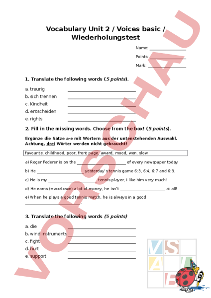 New Voices 2 Unit 5 Test