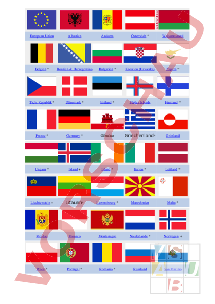 Arbeitsblatt Flaggen Der Lander Europas Geographie Europa