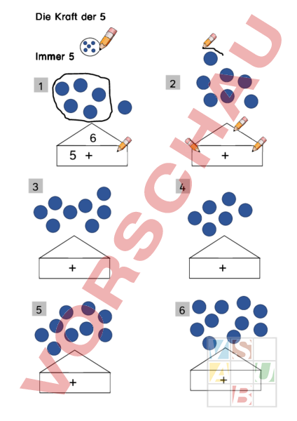 Kraft Der 5 Arbeitsblätter
 Arbeitsblatt Kraft der 5 Mathematik Mengenlehre