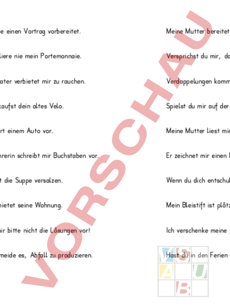 Wörter Mit Ver Und Vor Arbeitsblatt: ver- / vor- - Deutsch - Grammatik